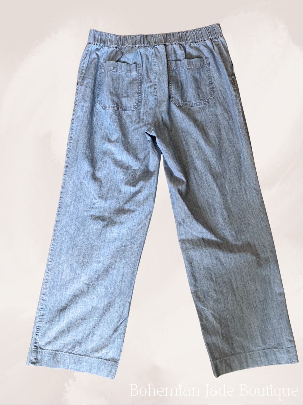 Talbots Chambray Wide Leg Patch Pocket Pants Women’s size 6 - Picture 4 of 5